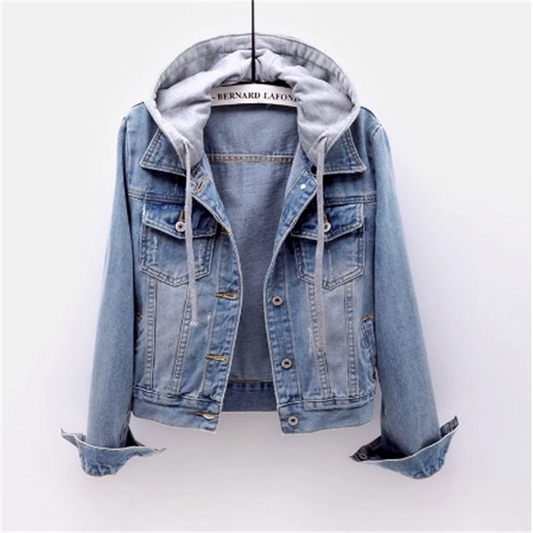 Denara Damen – Jeansjacke mit Kapuze für lässigen Stil & vielseitigen Komfort